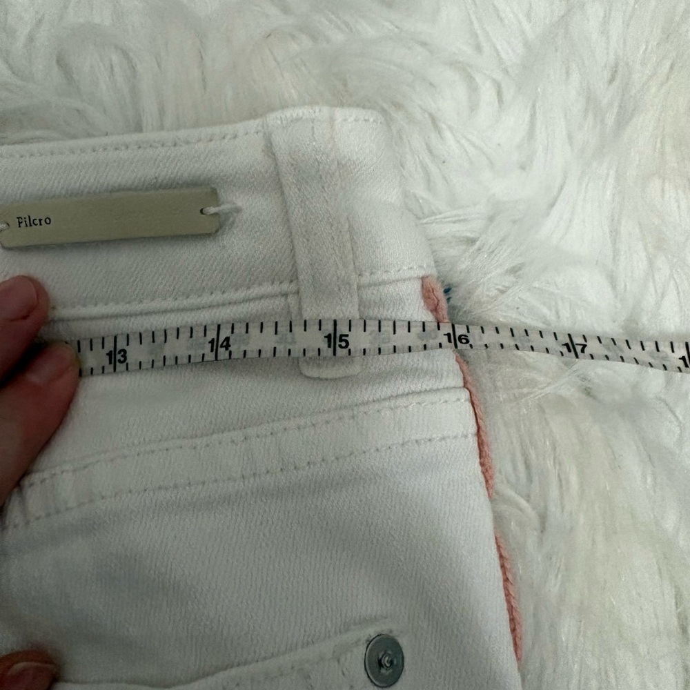 Anthropologie Pilcro High Rise Skinny White Jeans Crotchet Stripes - Picture 4 of 6